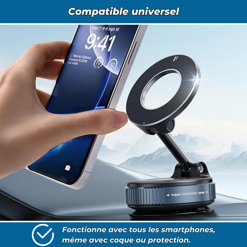 MagnoFix – Support magnétique avec ventouse ultra-fixation