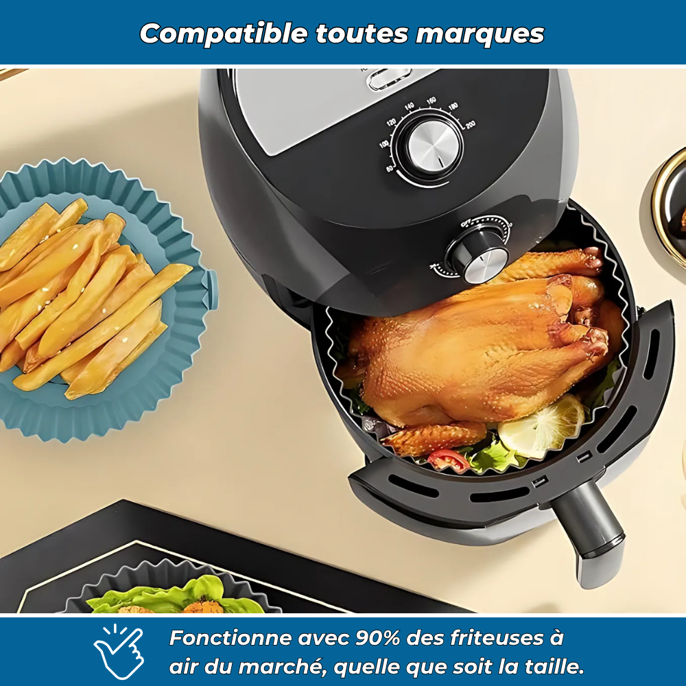 AirMoule - Lot de 2 moules silicone réutilisables pour Airfryer