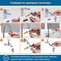 Robiflex - Extension Robinet 1440° Pivotant - Economiseur d'eau intégré