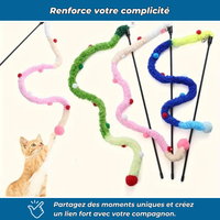 Jouet en peluche pour chat avec tige flexible
