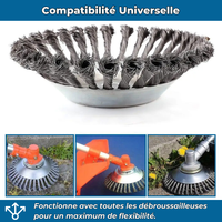 D40 PRO | Tête de Débroussailleuse en Acier | Pavés, bordures et mauvaises herbes