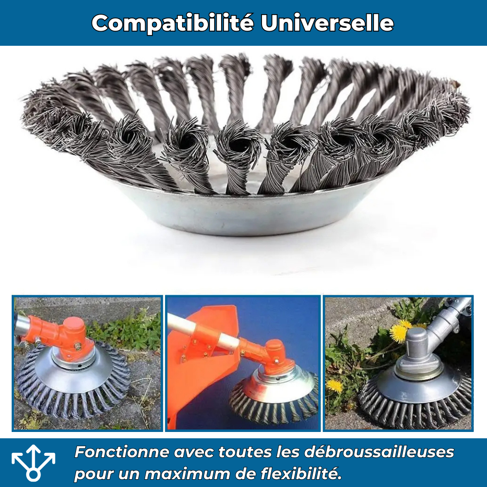 D40 PRO | Tête de Débroussailleuse en Acier | Pavés, bordures et mauvaises herbes