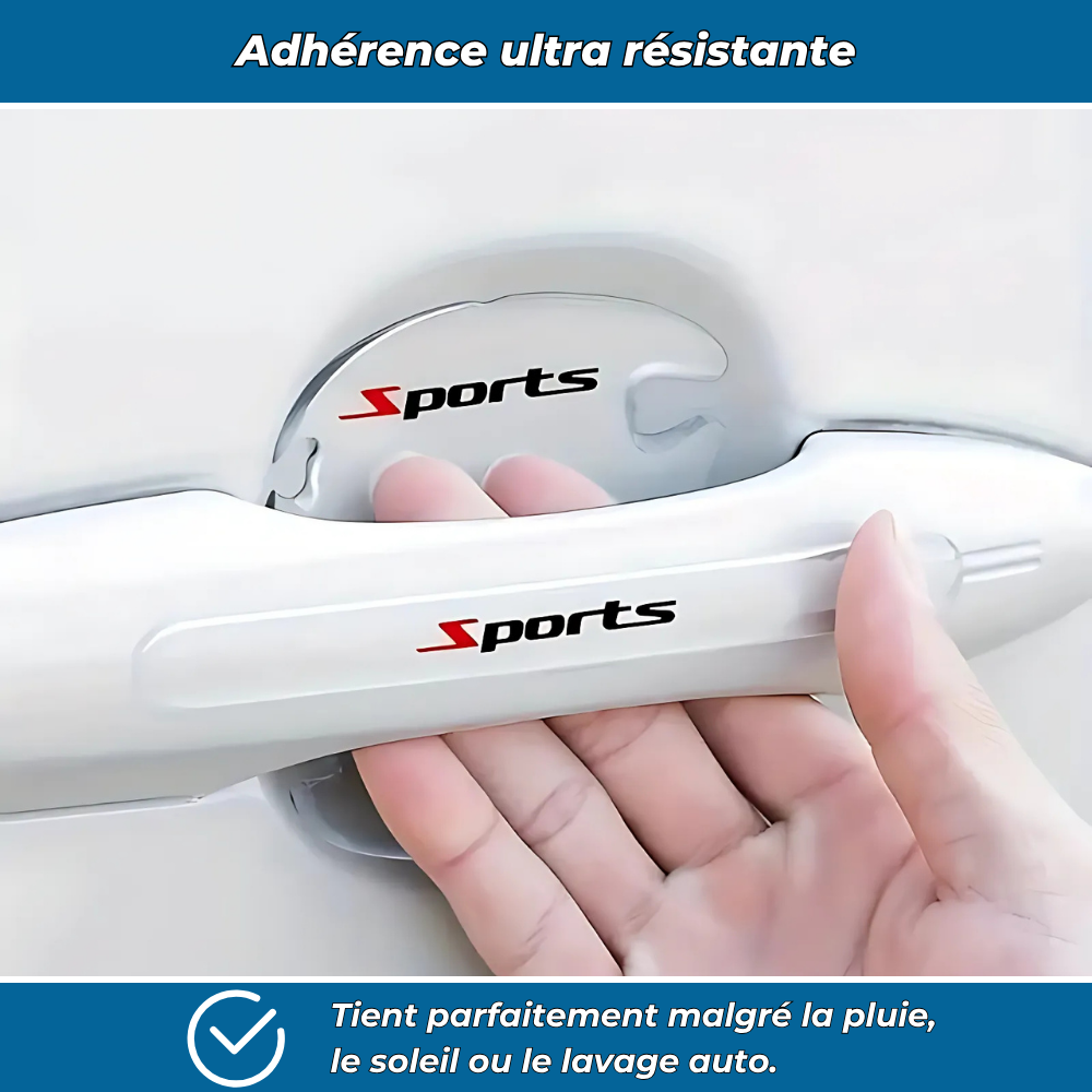 HandGrip PRO Édition Sport – Films protecteurs anti-rayures pour poignées de voiture (pack de 8)