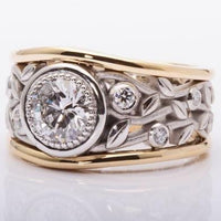 Bague Vintage Ivy en argent et zirconium doré