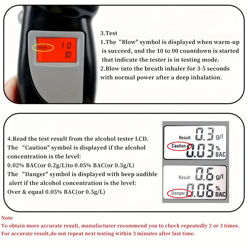AlcoSense™ – Éthylotest Électronique Numérique Portable Précis et Rapide