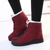 Bottes chaudes d'hiver à lacets pour femmes