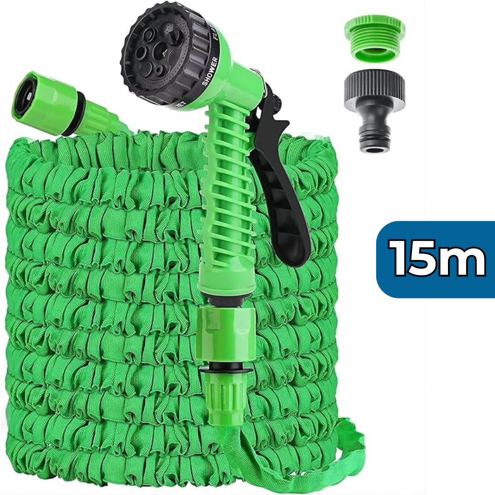 FlexiFlow｜Tuyau d’arrosage extensible｜8 modes de jets haute pression