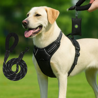 Harnais anti-évasion chien + laisse et distributeur – réglable et réfléchissant