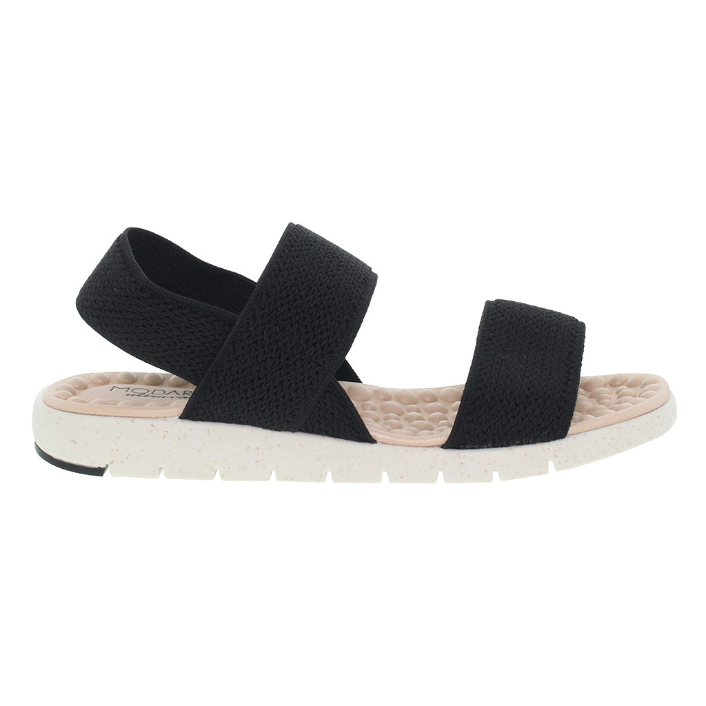 Sandale plate ultra-douce avec double bride élastique pour femmes
