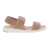 Sandale plate ultra-douce avec double bride élastique pour femmes