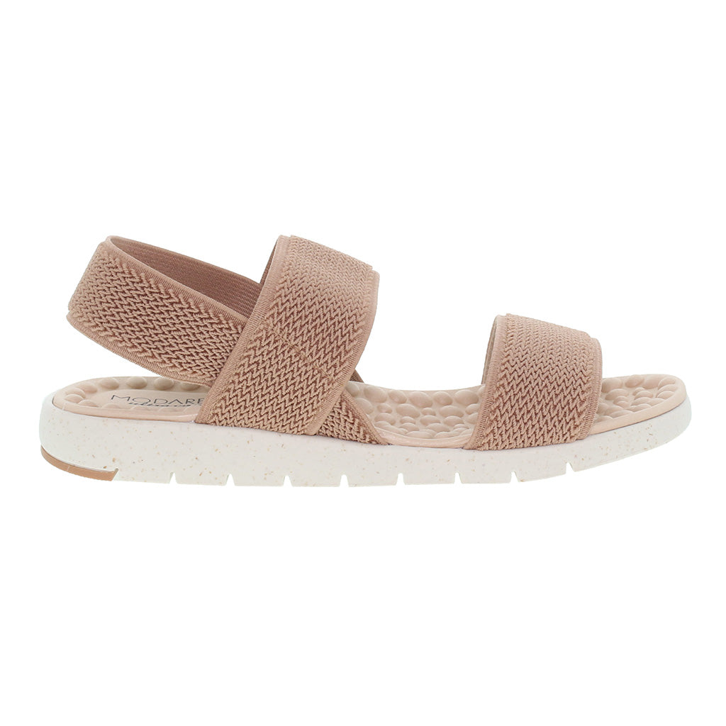Sandale plate ultra-douce avec double bride élastique pour femmes