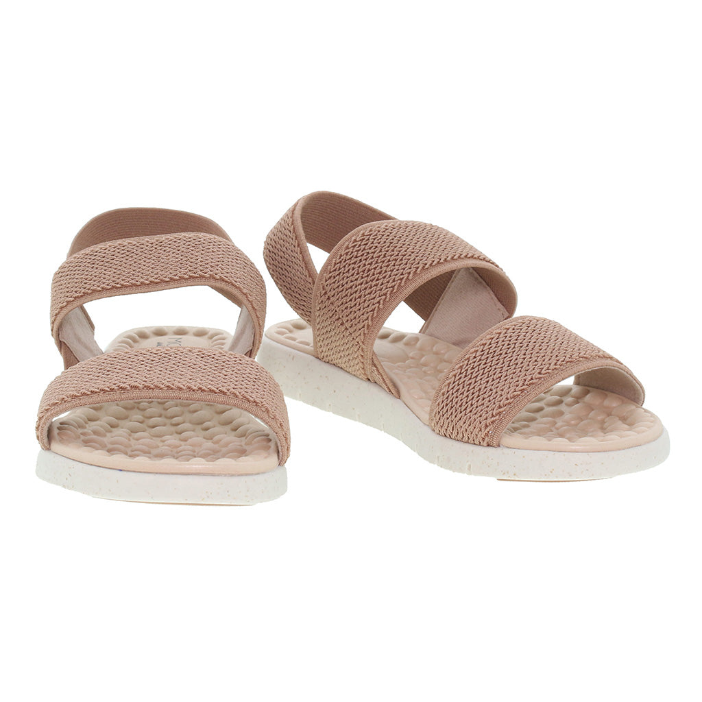 Sandale plate ultra-douce avec double bride élastique pour femmes