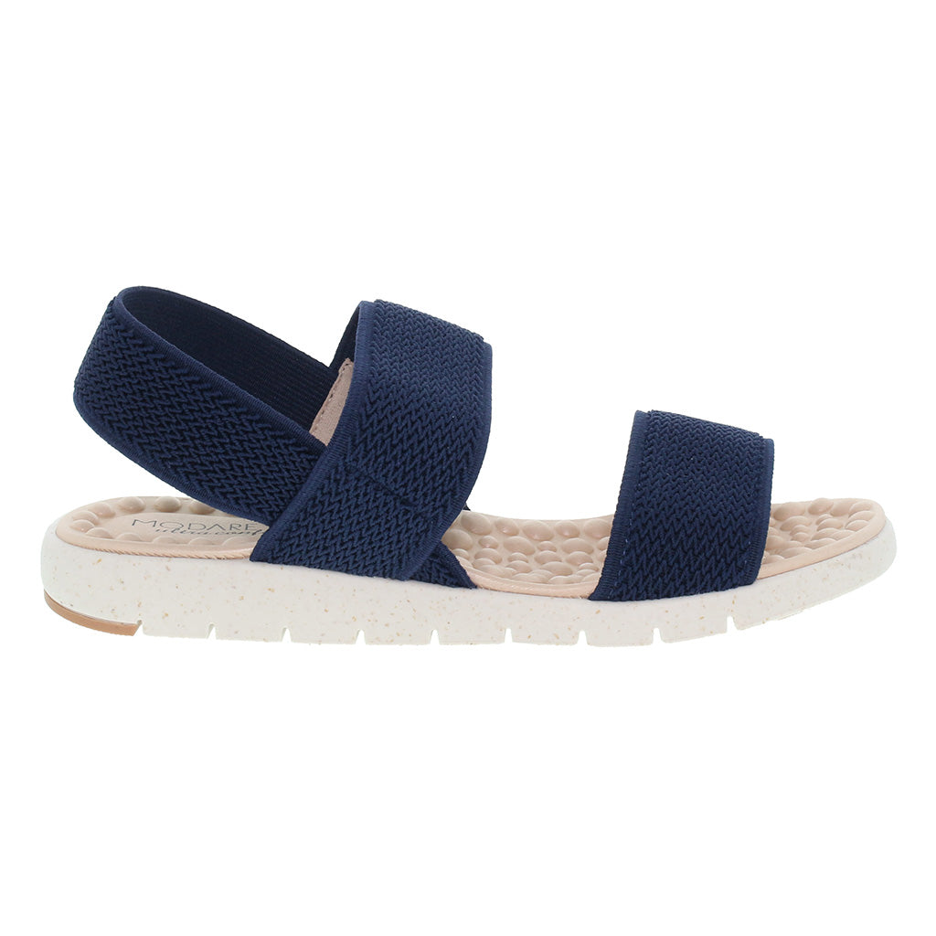 Sandale plate ultra-douce avec double bride élastique pour femmes
