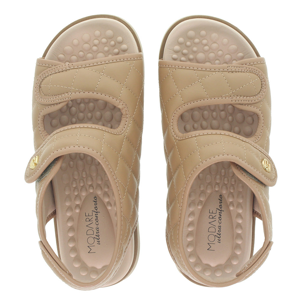 Sandale plate velcro ultra-douce avec semelle Reflex-Sense pour femmes