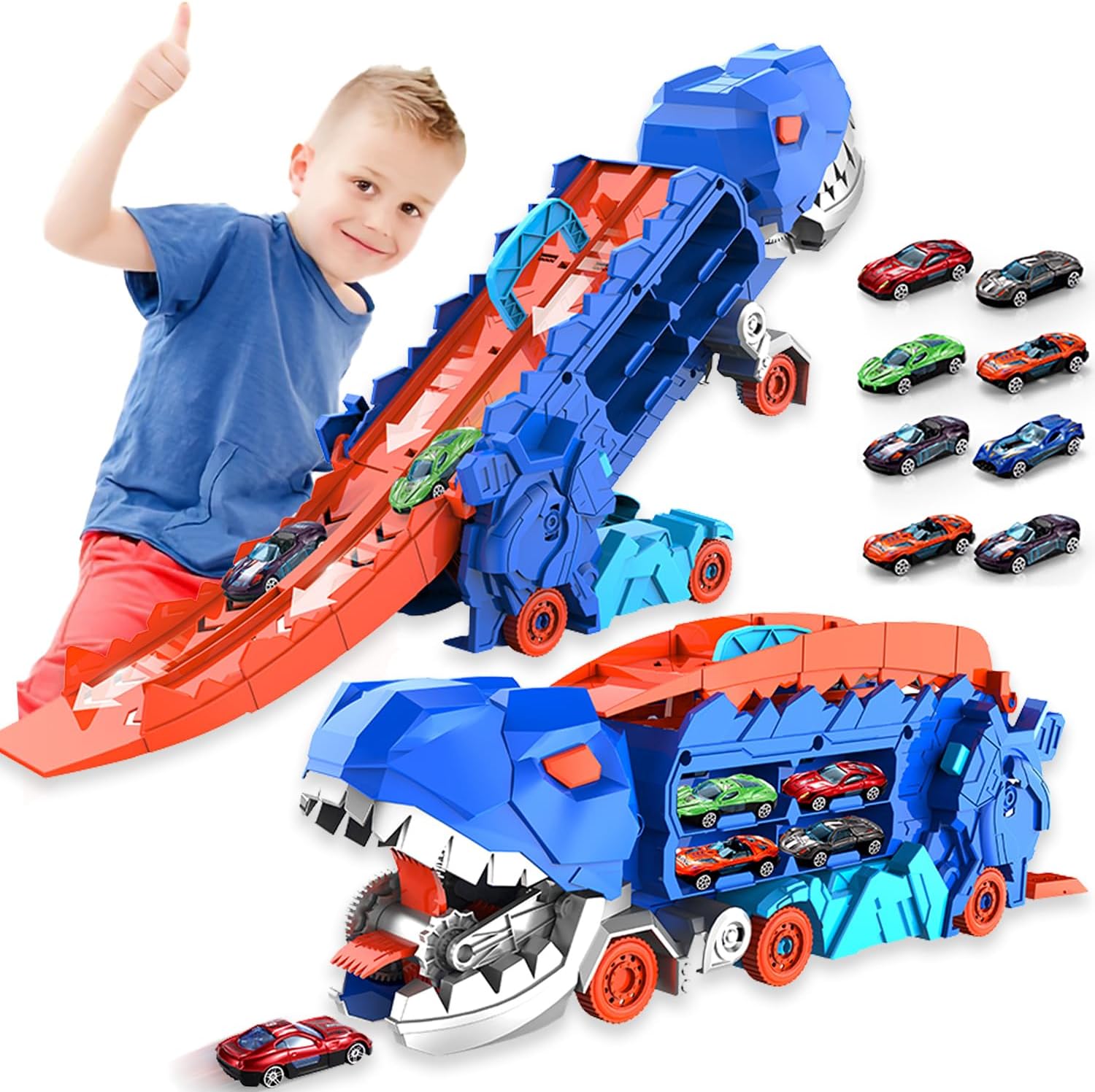 Jouet Véhicule Dino Garou avec Circuit de Course