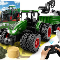 Tracteur RC Jouet Enfant avec Remorque Métal - Santeova