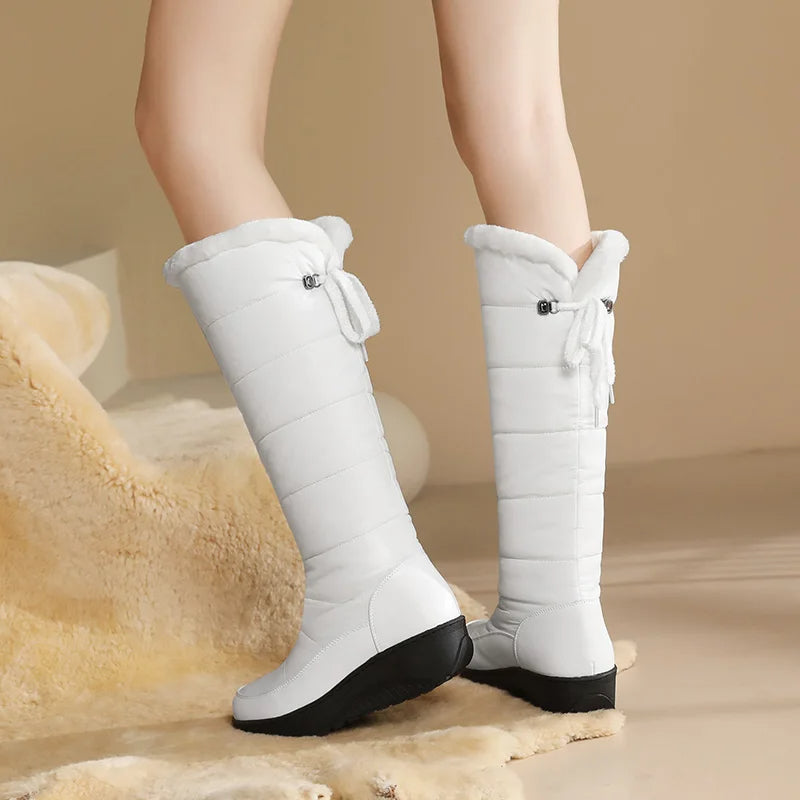 Bottes de neige imperméables à semelle épaisse