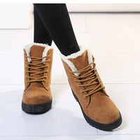 Bottes chaudes d'hiver à lacets pour femmes
