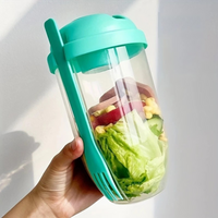 Bocal à salade nomade avec couvercle et couverts