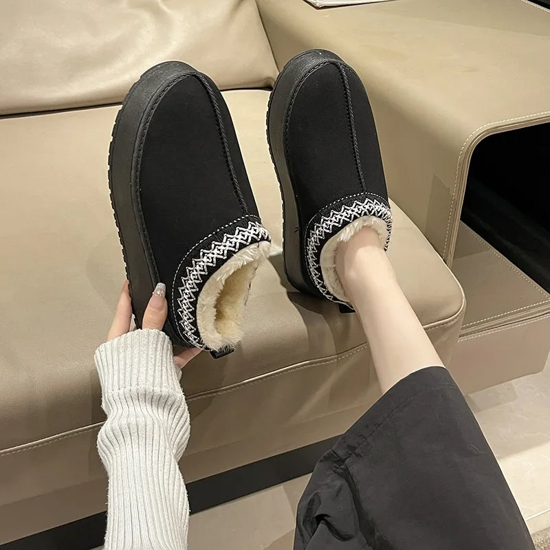 nouvelles pantoufles en laine pour femmes