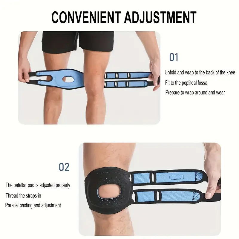 Kneoflex™ – Genouillère Sport Respirante à Double Sangles et Stabilisation Rotulienne