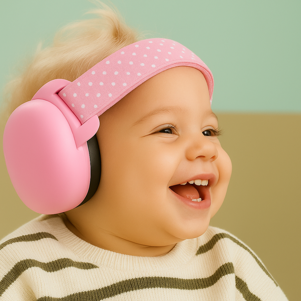 BabyCalm | Casque anti-bruit pour bébé – Protection auditive nourrisson, bandeau élastique, sommeil et voyage avion