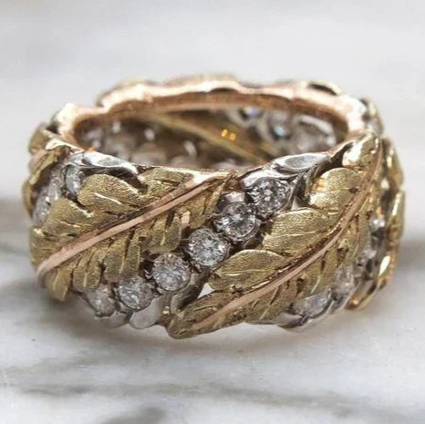 Bague vintage en or et diamants