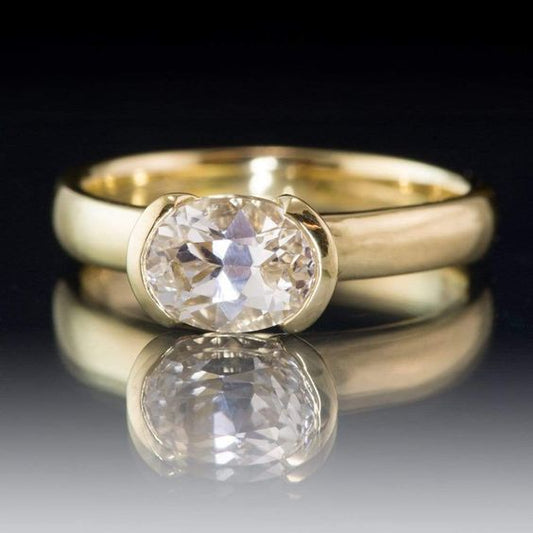 Bague en cristal blanc avec or vintage