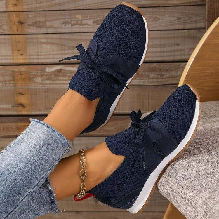Baskets Décontractées en Maille pour Femme avec Détail Nœud