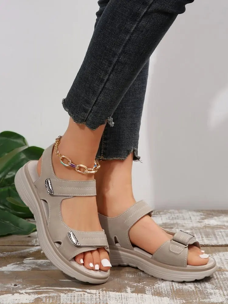 sandales d’été à scratch pour femme