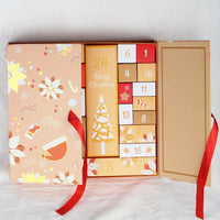 Calendrier de l'Avent de Noël 24 Jours en Bois, Boîte à Surprise Réutilisable pour Maison
