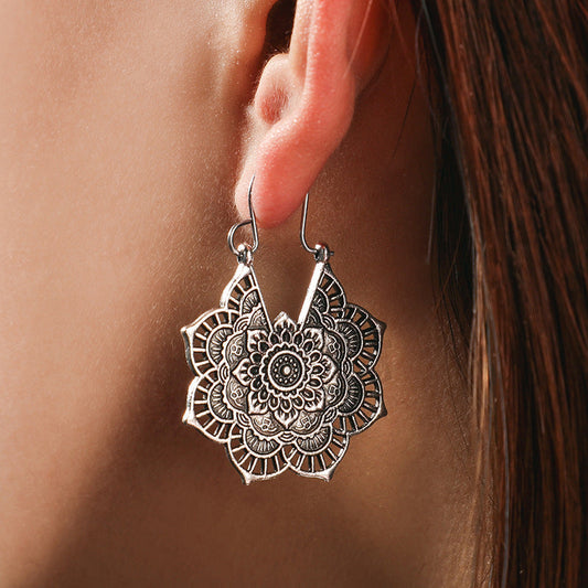 Boucles d'oreilles Mandala en Argent