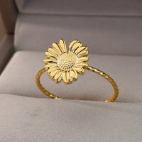 Bague Ajustable Tournesol en Or