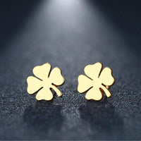 Boucles d'Oreilles Trèfle en Or et Argent