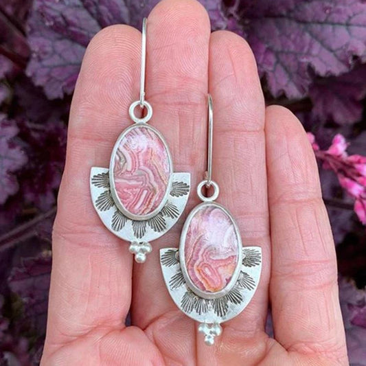 Boucles d'oreilles acrylique bohème en argent