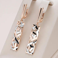 Boucles d'oreilles Rectangulaires Élégantes en Or et Argent