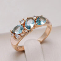 Bague en zirconium bleu en or