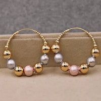 Boucles d'oreilles en or avec perles vintage