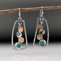 Boucles d'oreilles creuses vintage avec pierres