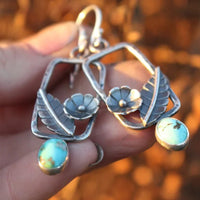 Boucles d'oreilles vintage bleu naturel