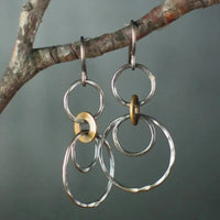 Boucles d'oreilles vintage en or et argent