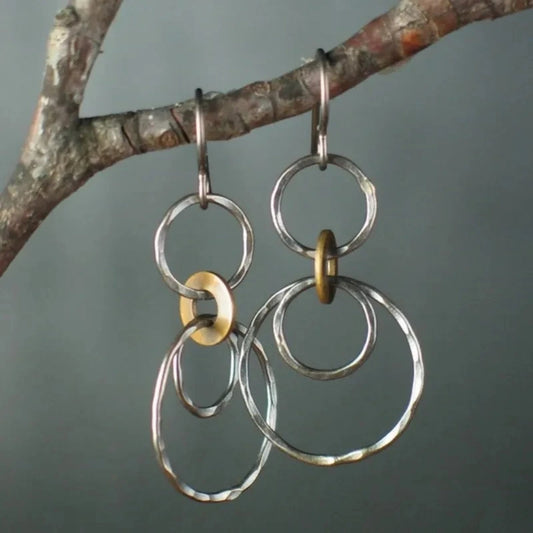 Boucles d'oreilles vintage en or et argent