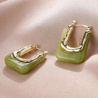 Boucles d'oreilles en émail vert vintage