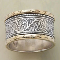 Bague vintage en or et argent