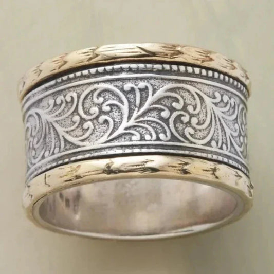 Bague vintage en or et argent