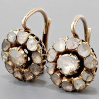 Boucles d'oreilles vintage en pierres blanches incrustées