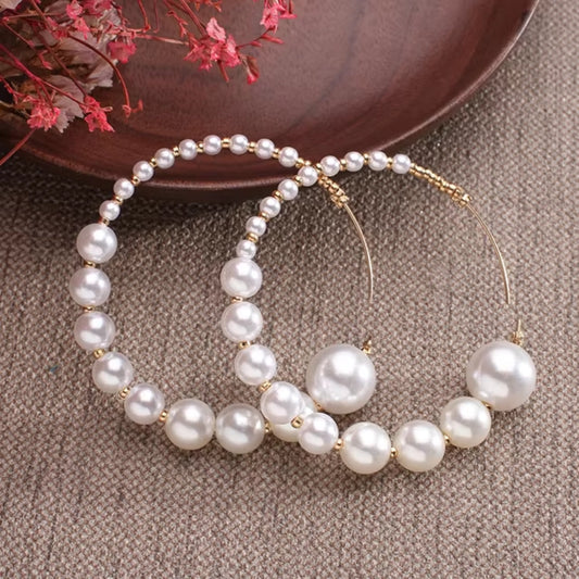 Boucles d'oreilles vintage en perles
