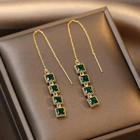 Boucles d'oreilles Pendantes en Or avec Zirconium Vert