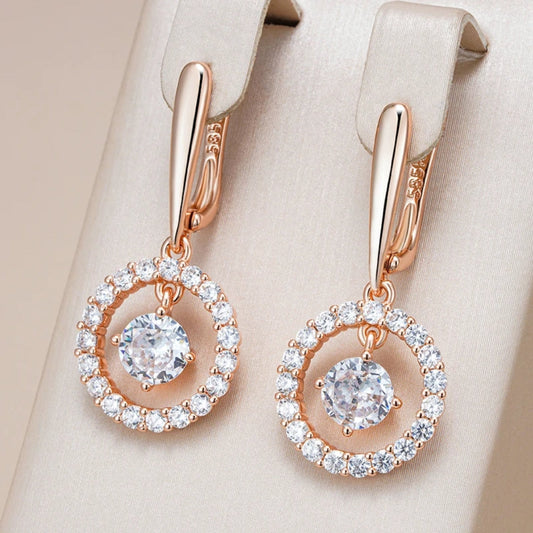 Boucles d'oreilles élégantes en cristal rond