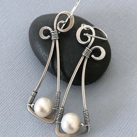 Boucles d'oreilles vintage en perles